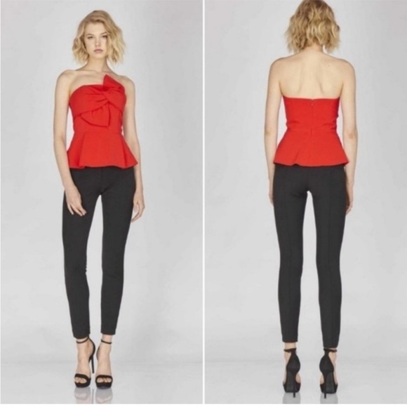 Adelyn Rae strapless red bow top - Picture 7 of 8